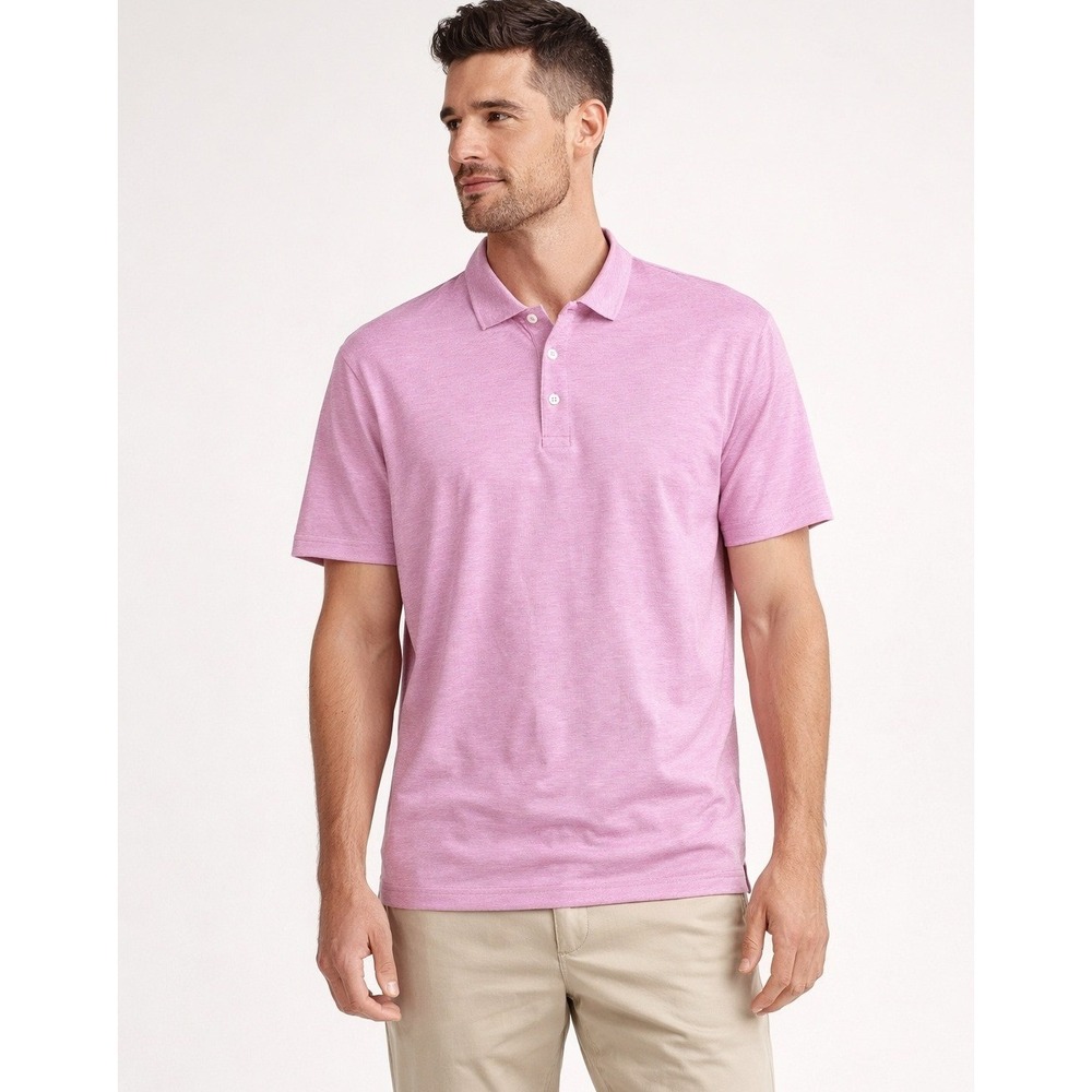 Orvis Pima Cotton Polo Shirt Mens Size XL Pink Micro-Stripe Style 45624 EUC